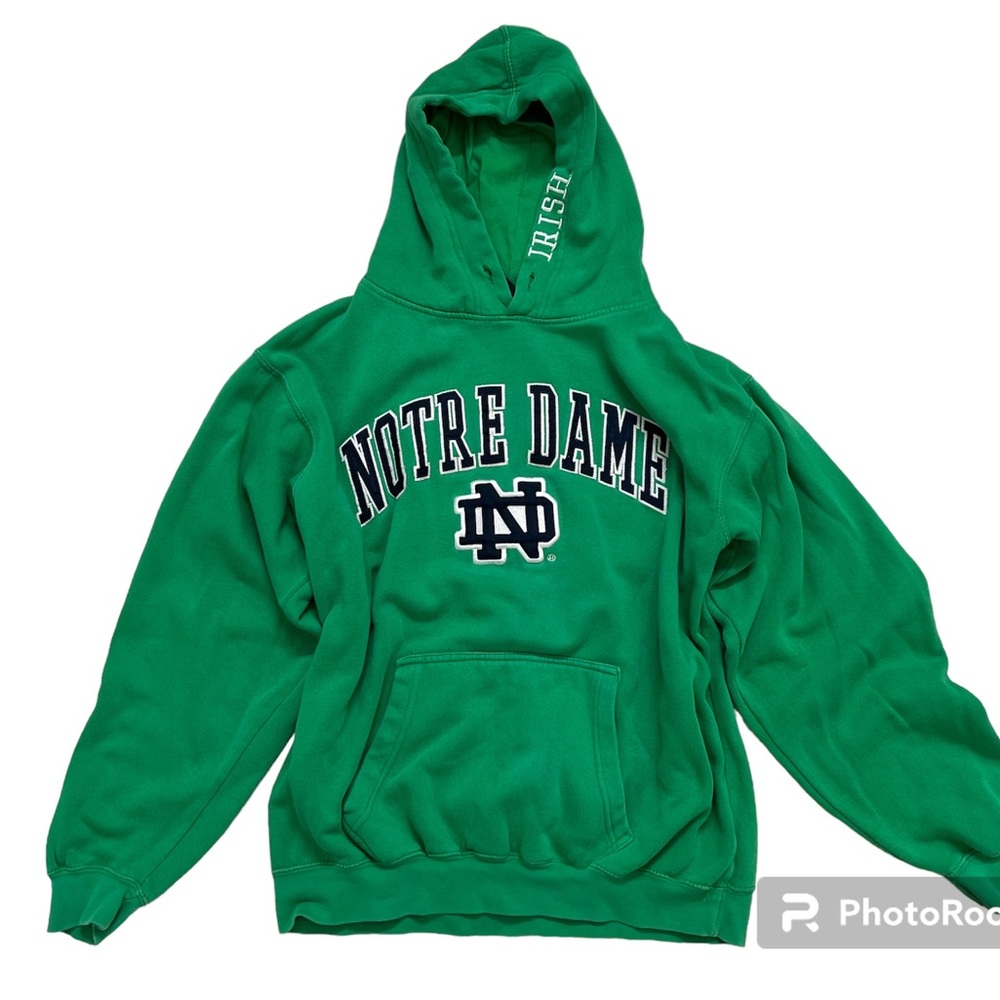 Men’s L Notre Dame hoodie. Hood strings removed and in GUC. No holes or stains